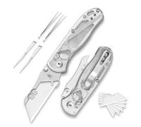 Kizer Drop Bear (Versión de Doble Tornillo) Cuchillo Plegable Multiusos, Cuchillo para Cajas con Bloqueo de Embrague EDC Navaja con 10 Cuchillas de Afeitar 7 cm, Navajas con Clip de Bolsillo V3619JA5