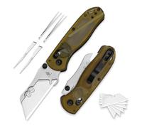 Kizer Drop Bear (Versión de Doble Tornillo) Cuchillo Plegable Multiusos, Cuchillo para Cajas con Bloqueo de Embrague EDC Navaja con 10 Cuchillas de Afeitar, Navajas con Clip de Bolsillo V3619JA4