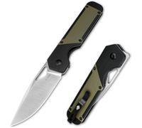 Kizer Militaw V3634M1 Navaja Táctica, Nitro-V 8.5 cm, G10 Negro/Verde - Front Flipper Camping Caza Regalo