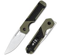 Kizer Militaw V3634SA6 Navaja EDC, Nitro-V 7.16 cm, G10 Negro/Verde - Camping Caza Regalo Hombre Mujer