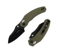 Kizer Mini Bulldog Cuchillo de Bolsillo, Cuchillo Plegable con Hoja Sheepsfoot D2 de 6,38 cm, Mango G10 con Bloqueo de Embrague, Cuchillos EDC para Senderismo, Camping y Cuchillo de Caza V3672SA4