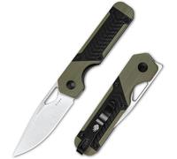 Kizer Mini Militaw V3634SA6 Navaja EDC, Nitro-V 7.16 cm, G10 Negro/Verde - Camping Caza Regalo Hombre Mujer