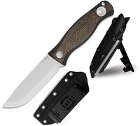 Kizer Polaris Cuchillo de Hoja Fija, 10,75 cm Acero AEB-L Cuchillo de Camping de Espiga Completa con Mango de Micarta y G10, Cuchillos de Supervivencia y Caza con Funda Ajustable y Afilador, 1100A3