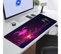 KIZIFI Alfombrilla de Ratón Gaming 600x300x2 mm Alfombrilla Ratón XXL Alfombrilla Escritorio Grande con Bordes Cosidos para Ratón, Teclado, Ordenador, Escritorio (Corazón Púrpura)