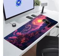 KIZIFI Alfombrilla de Ratón Gaming 600x300x2 mm Alfombrilla Ratón XXL Alfombrilla Escritorio Grande con Bordes Cosidos para Ratón, Teclado, Ordenador, Escritorio (Cielo Estrellado Rosa)