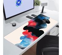 KIZIFI Alfombrilla de Ratón Gaming 600x300x2 mm Alfombrilla Ratón XXL Alfombrilla Escritorio Grande con Bordes Cosidos para Ratón, Teclado, Ordenador, Escritorio (Azul Rojo Negro)