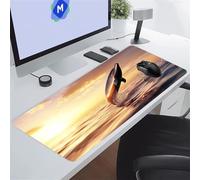 KIZIFI Alfombrilla de Ratón Gaming 600x300x2 mm Alfombrilla Ratón XXL Alfombrilla Escritorio Grande con Bordes Cosidos para Ratón, Teclado, Ordenador, Escritorio (Delfines Amanecer)