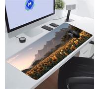 KIZIFI Alfombrilla de Ratón Gaming 600x300x3 mm Alfombrilla Ratón XXL Alfombrilla Escritorio Grande con Bordes Cosidos para Ratón, Teclado, Ordenador, Escritorio (Girasol)