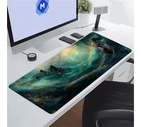 KIZIFI Alfombrilla de Ratón Gaming 700x400x2 mm Alfombrilla Ratón XXL Alfombrilla Escritorio Grande con Bordes Cosidos para Ratón, Teclado, Ordenador, Escritorio (Mármol Verde)