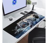 KIZIFI Alfombrilla de Ratón Gaming 900x400x3 mm Alfombrilla Ratón XXL Alfombrilla Escritorio Grande con Bordes Cosidos para Ratón, Teclado, Ordenador, Escritorio (Animales Tigre)