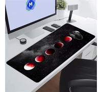 KIZIFI Alfombrilla de Ratón Grande 600x400x2 mm Alfombrilla Ratón XXL Espacio Eclipse Lunar Expandible Alfombrilla Escritorio con Base de Goma Antideslizante para Jugadores, Oficinas y Hogares