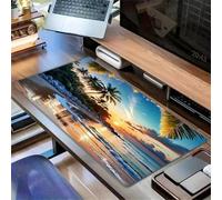 KIZIFI Alfombrilla de Ratón Grande Ordenador XXL 600x300x2 mm, Playa Amanecer Mousepad Extendido para Teclado con Base de Caucho Natural, Protector de Escritorio Duradero y Cómodo para Laptop, PC
