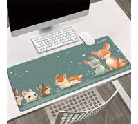 KIZIFI Alfombrilla de Ratón XXL 600x300x2 mm, Base de Caucho Antideslizante, Bordes Cosidos, Alfombrilla Grande para Teclado y Ratón, para Gaming y Oficina (Animales Lindos)