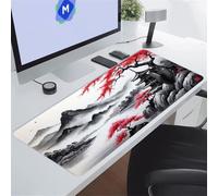 KIZIFI Alfombrilla de Ratón XXL 900x400x2 mm, Base de Goma Antideslizante, Bordes Cosidos, Alfombrilla de Escritorio Multiuso para Oficina, Estudio y Gaming (Paisajes Japoneses)