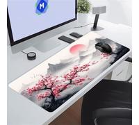 KIZIFI Alfombrilla de Ratón XXL Flores Rosas Paisaje 1000x500x3 mm Grande Alfombrilla Escritorio con Base de Goma Antideslizante y Bordes Cosidos Duradera y Cómoda para Oficina, Juegos