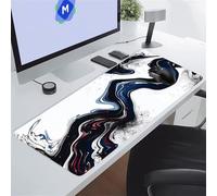 KIZIFI Alfombrilla de Ratón XXL Fluido Azul Rojizo 900x400x2 mm Grande Alfombrilla Escritorio con Base de Goma Antideslizante y Bordes Cosidos Duradera y Cómoda para Oficina, Juegos