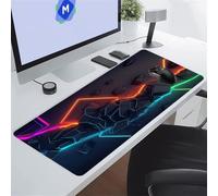 KIZIFI Alfombrilla de Ratón XXL Geométrico Colorido 600x300x3 mm Grande Alfombrilla Escritorio con Base de Goma Antideslizante y Bordes Cosidos Duradera y Cómoda para Oficina, Juegos