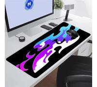KIZIFI Alfombrilla de Ratón XXL Morado Negro 600x400x3 mm Grande Alfombrilla Escritorio con Base de Goma Antideslizante y Bordes Cosidos Duradera y Cómoda para Oficina, Juegos