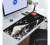 KIZIFI Alfombrilla de Ratón XXL Paisaje Luna Llena 600x300x3 mm Grande Alfombrilla Escritorio con Base de Goma Antideslizante y Bordes Cosidos Duradera y Cómoda para Oficina, Juegos