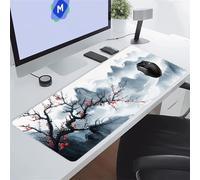 KIZIFI Alfombrilla de Ratón XXL Pintura Abstracta Tinta 900x300x2 mm Grande Alfombrilla Escritorio con Base de Goma Antideslizante y Bordes Cosidos Duradera y Cómoda para Oficina, Juegos