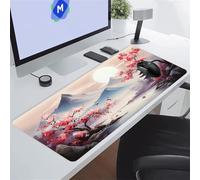 KIZIFI Alfombrilla de Ratón XXL Pinturas Tinta 1000x500x3 mm Grande Alfombrilla Escritorio con Base de Goma Antideslizante y Bordes Cosidos Duradera y Cómoda para Oficina, Juegos