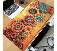 KIZIFI Alfombrilla Escritorio Grande XXL 700x300x2 mm, Girasoles Antiguos Alfombrilla de Ratón Gaming con Superficie de Textura Especial, Tapete de Ratón Elegante para Oficina, Estudio, Juegos
