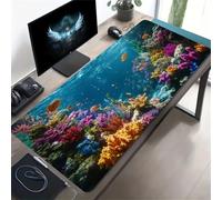 KIZIFI Alfombrilla Escritorio Grande XXL 800x400x3 mm, Vida Marina Alfombrilla de Ratón Gaming con Superficie de Textura Especial, Tapete de Ratón Elegante para Oficina, Estudio, Juegos
