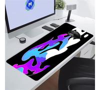 KIZIFI Alfombrilla Ratón XXL 1200x600x3 mm, Negro Morado Azul Alfombrilla de Ratón para Escritorio, Bordes Duraderos Antidesgaste, Antideslizante, para Jugadores, PC, Oficina