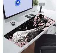 KIZIFI Alfombrilla Ratón XXL 600x300x2 mm, Flores Montaña Alfombrilla de Ratón para Escritorio, Bordes Duraderos Antidesgaste, Antideslizante, para Jugadores, PC, Oficina