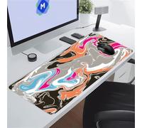 KIZIFI Alfombrilla Ratón XXL 600x300x2 mm, Gris Negro Amarillo Alfombrilla de Ratón para Escritorio, Bordes Duraderos Antidesgaste, Antideslizante, para Jugadores, PC, Oficina