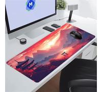 KIZIFI Alfombrilla Ratón XXL 600x300x2 mm, Paisaje Montañoso Amanecer Alfombrilla de Ratón para Escritorio, Bordes Duraderos Antidesgaste, Antideslizante, para Jugadores, PC, Oficina