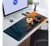KIZIFI Alfombrilla Ratón XXL 600x300x2 mm, Panda Dibujos Animados Alfombrilla de Ratón para Escritorio, Bordes Duraderos Antidesgaste, Antideslizante, para Jugadores, PC, Oficina