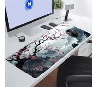 KIZIFI Alfombrilla Ratón XXL 800x300x2 mm, Flores Montañas Ríos Alfombrilla de Ratón para Escritorio, Bordes Duraderos Antidesgaste, Antideslizante, para Jugadores, PC, Oficina