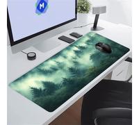 KIZIFI Alfombrilla Ratón XXL 800x400x2 mm, Niebla Jungla Alfombrilla de Ratón para Escritorio, Bordes Duraderos Antidesgaste, Antideslizante, para Jugadores, PC, Oficina