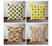 KIZIFI Fundas de Cojines 45x45 cm Juego de 4 Verde Salvia Fundas Cojines Lino Verde Púrpura Funda de Cojín Exterior Decorativo Cuadrado Funda de Almohada para Sofá, Sala de Estar, Sofás