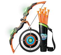 KIZJORYA Arco y Flechas para Niños con Luces LED, Juguetes Tiro con Arco para Niños y Niñas de 3-10 Años, Juego de Interiores y Exteriores, Juego de Disparos Jardín Exterior Deportivo Interactivo