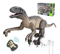 Kizmyee Dinosaurios Juguetes, Dinosaurio Teledirigido con Movimiento, Luz y Rugido Realista, Juguete Radiocontrol para Niñas 3 4 5 6 7 8 9 10 Años, Animales Juguetes para Regalos Pascua Cumpleaños