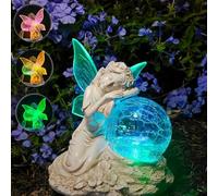 Kizozo Figuras solares de jardín de Elfos, decoración de jardín para Exteriores, lámparas solares para Exterior, Bola de jardín, Cambio de Color RGB, Luces solares para Exteriores, balcón, Regalos