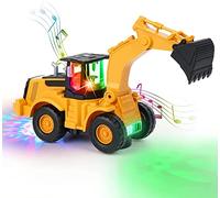 Kiztoys&1 Juguetes de Excavadora, Caminar automático con Sonido y luz vehículo vehículos de construcción, Excavadora de Juguetes para niños con Luces y música múltiple para niños 3 4 5 6 7 años