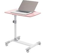 KJAKSXNSE Ajustable móvil Laptop Stand Escritorio con Ruedas de la Compra, Ascensor portátil Noche Estudio Bandeja, inclinar el Panel Ministerio del Interior 4 Colores, 58-88cm(Pink)