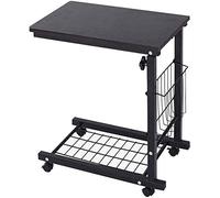 KJAKSXNSE Altura Ajustable del Ordenador portátil móvil turística de la Compra, Tableta Cuaderno Junto a Cama sofá Equipo estación Trabajo, Bandeja café Mesa Lateral 3 Colores 56-76cm(Nero)
