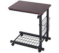 KJAKSXNSE Altura Ajustable del Ordenador portátil móvil turística de la Compra, Tableta Cuaderno Junto a Cama sofá Equipo estación Trabajo, Bandeja café Mesa Lateral 3 Colores 56-76cm(Brown)