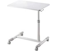 KJAKSXNSE Ordenador portátil del balanceo de la Compra Mesa, Ajustable en Altura Soporte Escritorio móvil, Bandeja Aprendizaje Lateral Mesilla Noche, Estudio Podium 4 Colores 70-84.2cm(White)