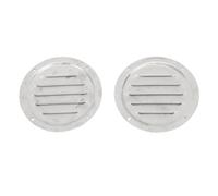 KJAOYU 2PCS 4-Inch Stainless Steel Air Vents, Louvered Grille Cover Vent Hood Flat Ducting Ventilation Air Vent, Round Louvered Air Vent - for Various Marine Applications (4 Inch)