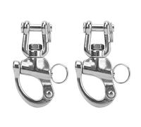 KJAOYU Pair Jaw Swivel Snap Shackle - 316 Stainless Steel for Sailboat Spinnaker Halyard & Diving Ideal for Sailors and Divers Snap Shackle Swivel Snap Shackle Quick Release Snap Shackle (87mm)