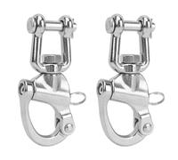 KJAOYU Pair Jaw Swivel Snap Shackle - 316 Stainless Steel for Sailboat Spinnaker Halyard & Diving Ideal for Sailors and Divers Snap Shackle Swivel Snap Shackle Quick Release Snap Shackle (128mm)