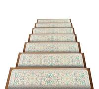 KJBDQQH Alfombra Escalera Flor Fresca Diatom Barro Escalera Paso Mat Antideslizante Resistente al Desgaste decoración del hogar(White,4pc-20x76cm 8x30in)