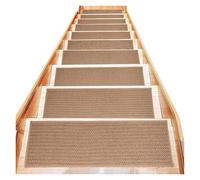 KJBDQQH Alfombra Escalera Peldaños de Escalera Antideslizantes, Corredores con Respaldo Goma for escalones Madera, Alfombra sin residuos, peldaños for niños y Perros(Camel)