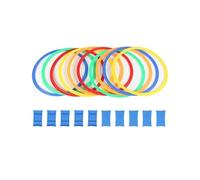 KJBDQQH Aros De Entrenamiento De Velocidad OutdoorPhysical Training Sport Lattice Jump Ring Set Game with 10 Hoops Connectors