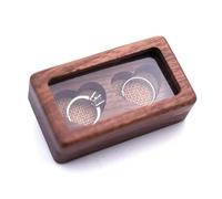 KJBDQQH Caja para Anillos de Boda Joyero de Madera con Soporte Interior Suave for Recoger Joyas, Organizador de Joyas con Ranura Individual/Doble, Estilo Vintage(7HH1108989-A)